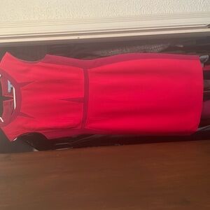 Bright pink office dress